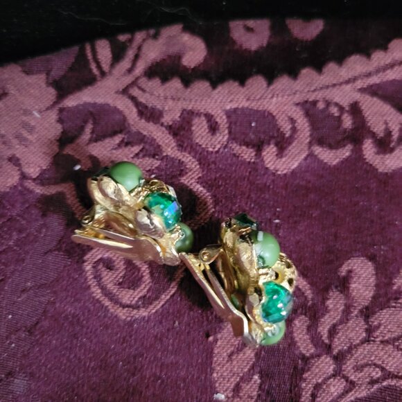 Vintage Rhinestone & Beaded Double Strand Necklace Set - Picture 4 of 8